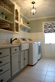 Ceramic tile in laundry room